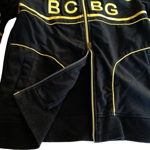 Large BCBG Maxazria Full Zip Black Gold Track Jacket Y2K - Picture 4 of 13
